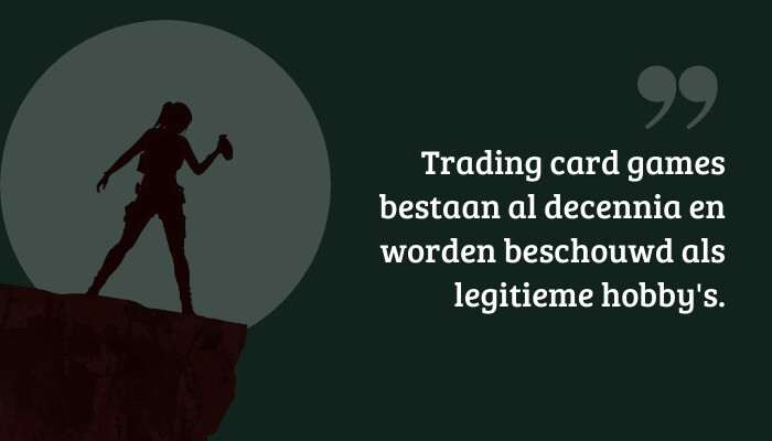 Quote-banner bij Counter-Strike 2 met pull-quote over trading card games als legitieme hobby