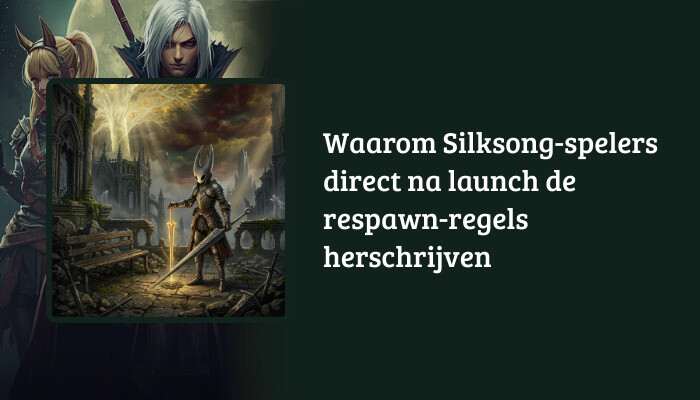 Brede Elden Ring H1-banner met de titel over Silksong-spelers die respawn-regels na launch herschrijven