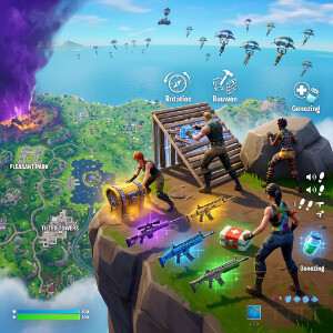 Fortnite Battle Royale featured thumbnail met een kleurrijke Fortnite-achtergrond voor de uitleg