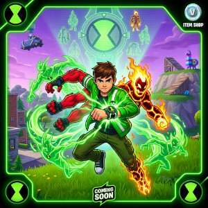 Fortnite featured thumbnail met Ben 10-thema en Omnitrix-transformaties uit de trailer