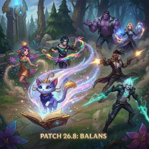 Uitgelichte thumbnail voor League of Legends patch 26.8 met game-art als visuele teaser