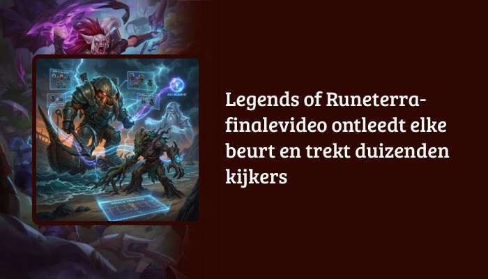 Legends of Runeterra H1-banner met titeloverlay over een finalevideo die elke beurt ontleedt