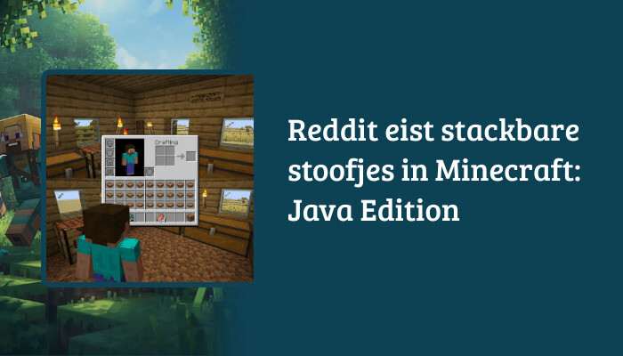 Brede H1-banner voor Minecraft: Java Edition met de titel over stackbare stoofjes als tekstoverlay