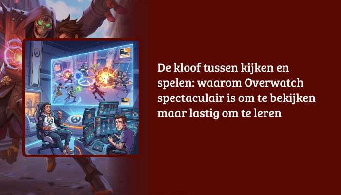 Overwatch H1-banner met de titeloverlay over de kloof tussen kijken en spelen