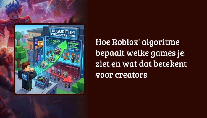 Brede Roblox H1-banner met de artikelkop over het algoritme en een Roblox-figuur op de achtergrond