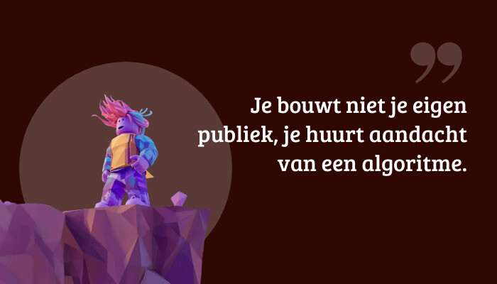 Roblox quote banner with the pull quote about renting attention from an algorithm over the featured graphic