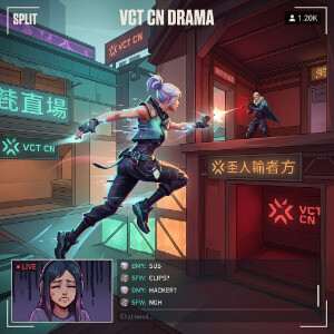 Valorant featured thumbnail met VCT CN-speler in actie, bij artikel over cheatbeschuldigingen na verlies