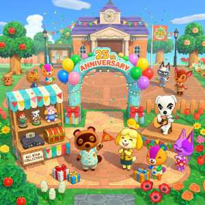 Uitgelichte thumbnail van Animal Crossing met personagekunst voor de 25-jaar All Star Collection