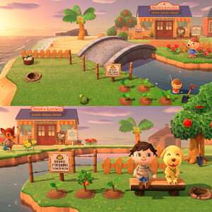 Featured thumbnail voor Animal Crossing: New Horizons met eilandscene rond rustig spelen