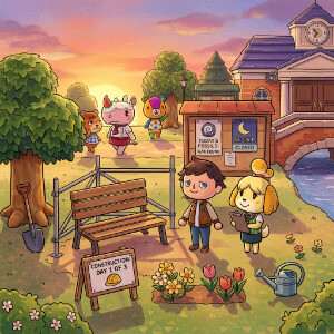 Featured thumbnail van Animal Crossing: New Leaf met villager-illustratie bij het thema tijd-gating