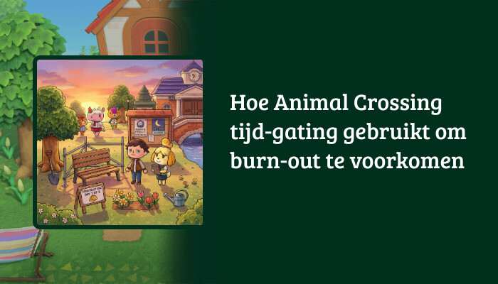 H1-banner voor het artikel over tijd-gating in Animal Crossing: New Leaf met titeloverlay