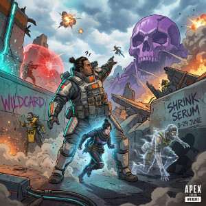 Apex Legends featured thumbnail met een Legend en verwijzing naar Wildcard met Shrink Serum en crouch-invisibility