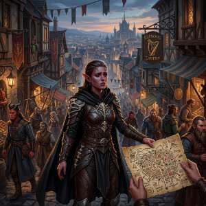 Featured thumbnail voor Baldur's Gate 3 met personages in een donkere, magische fantasy-sfeer