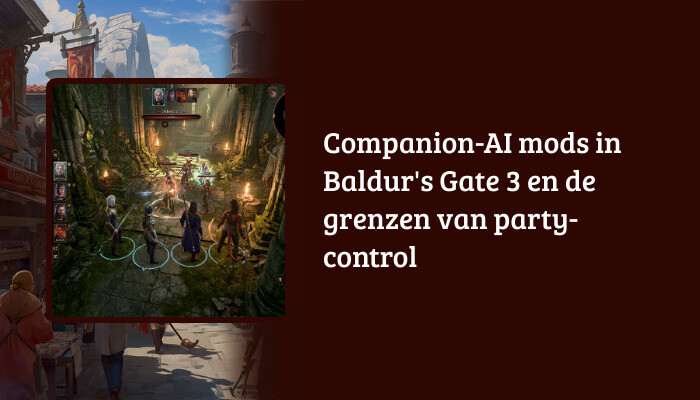 H1-banner voor Baldur's Gate 3 met de artikeltitel over Companion-AI mods en grenzen van party-control