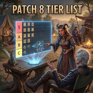 Featured thumbnail voor Baldur's Gate 3 met personageportret bij artikel over Patch 8 tierlists op TikTok