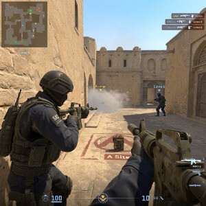 Counter-Strike 2 featured thumbnail met gewapende operator tegen explosieve achtergrond