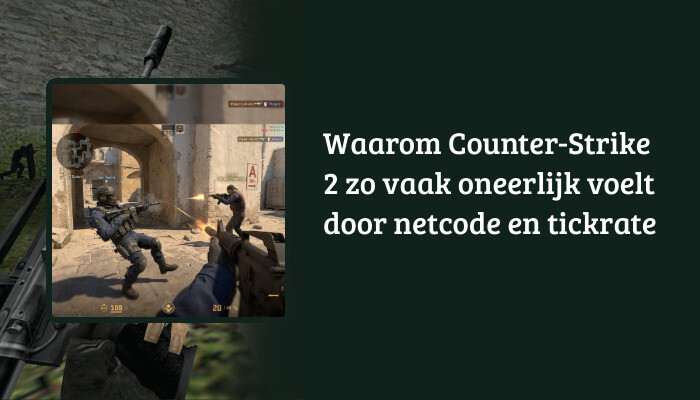 Counter-Strike 2 brede H1-banner met de artikeltitel over netcode en tickrate