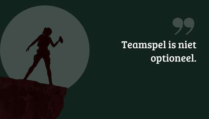 Quote-banner voor Counter-Strike: Global Offensive met de tekst "Teamspel is niet optioneel."