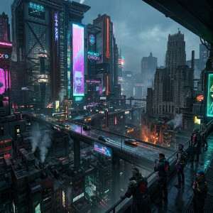 Featured thumbnail voor Cyberpunk 2077 met neon verlichte futuristische stadsstraatscène