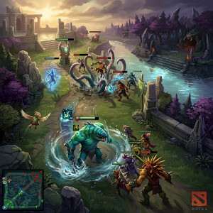 Dota 2 featured thumbnail met hero artwork voor een PC strategie-game artikel
