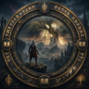 Elden Ring featured thumbnail met een goud getinte helm en donkere fantasiewereld, bij nieuws over verfilming