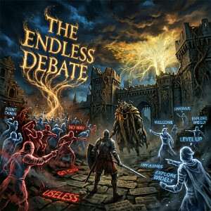 Elden Ring featured thumbnail met een donker fantasy-personage, passend bij discussie over moeilijkheidsgraad op Reddit