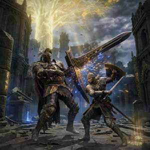 Elden Ring featured thumbnail met een donkere fantasy-held, passend bij artikel over moeilijkheidsopties