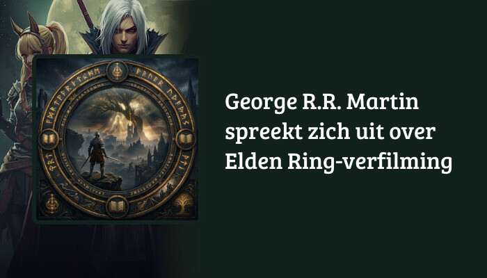 Brede Elden Ring H1-banner met titeltekst over George R.R. Martin en een mogelijke filmverfilming