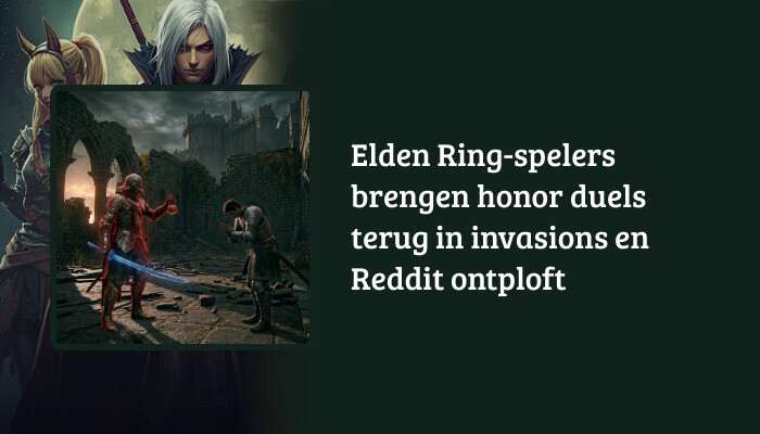Elden Ring H1-banner met de artikelkop over honor duels in invasions als tekstoverlay