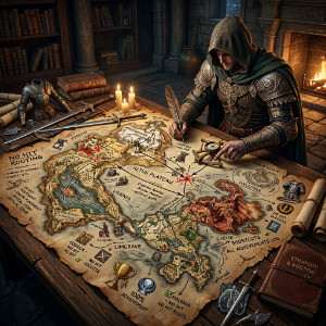 Elden Ring featured thumbnail met een ridderfiguur en donkere fantasy-achtergrond voor no-hit routing artikel