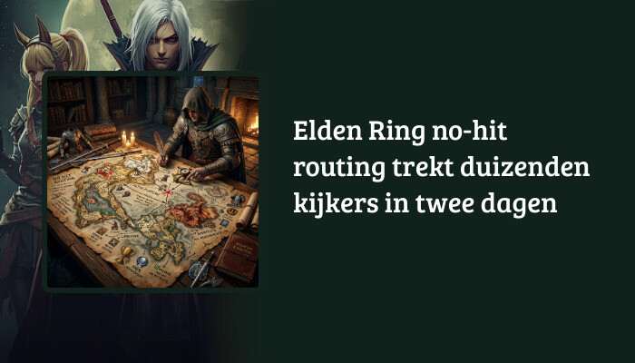 Brede Elden Ring H1-banner met de artikeltitel over no-hit routing als tekstoverlay