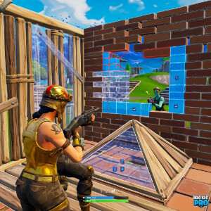 Fortnite featured thumbnail met personage, gericht op edits trainen voor boxfights