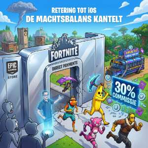 Featured thumbnail van Fortnite met iOS-thema, over de terugkeer in app stores