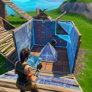 Fortnite featured thumbnail met een personage in een bouwfight, passend bij piece control basics
