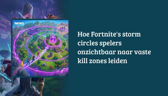 Fortnite H1-banner met titeloverlay over storm circles en kill zones