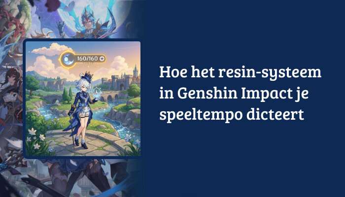 H1-banner voor artikel over het resin-systeem in Genshin Impact met titeltekst over de afbeelding