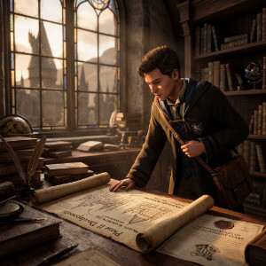 Hogwarts Legacy 2 featured thumbnail met een tovenaar in een blauwe, magische setting