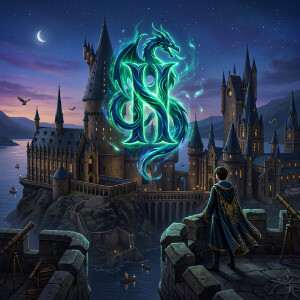 Featured thumbnail voor Hogwarts Legacy 2 met een Zweinstein-achtig kasteel en magische sfeer