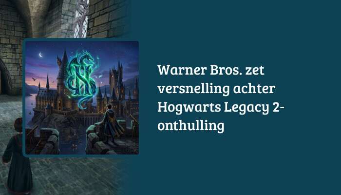 H1-banner voor het artikel over Hogwarts Legacy 2, met titeloverlay en Zweinstein-visual