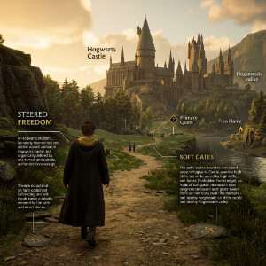Hogwarts Legacy featured thumbnail met een tovenaar voor Hogwarts, passend bij het thema vrijheid sturen