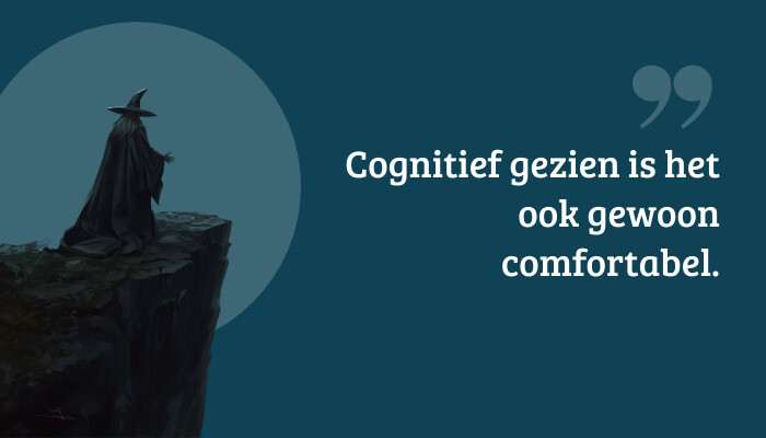 Quote-banner bij Hogwarts Legacy met de tekst "Cognitief gezien is het ook gewoon comfortabel."