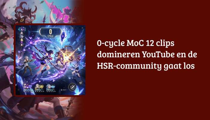 Honkai: Star Rail brede H1-banner met de titel over 0-cycle MoC 12 clips als tekstoverlay