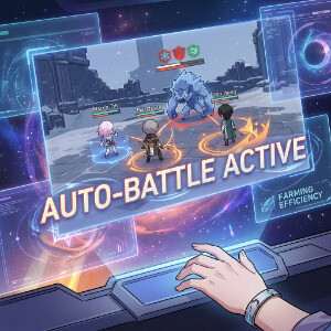 Uitgelichte thumbnail voor Honkai: Star Rail over autobattle en aandacht-economie, met gamepersonage in sci-fi stijl