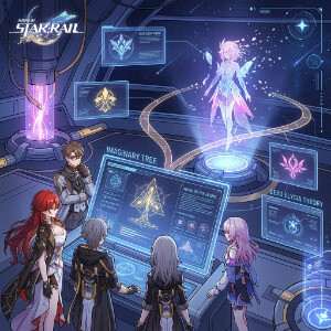 Featured thumbnail voor Honkai: Star Rail met een paarse, etherische sci-fi scene rond de dead Elysia-theorie