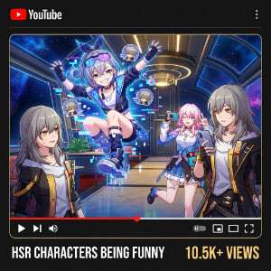 Featured thumbnail voor Honkai: Star Rail met een anime personage, passend bij memes die YouTube overspoelen