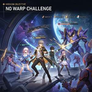 Featured thumbnail voor Honkai: Star Rail over een run zonder warp, met een personage op een paarse sci-fi achtergrond