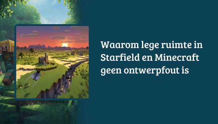 Wide Minecraft header banner with the article title overlay about why empty space is not a design flaw