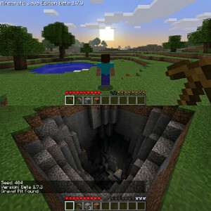 Featured thumbnail voor Minecraft: Java Edition over de legendarische 404 challenge met een Minecraft-achtige blokwereld