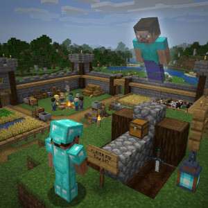 Featured thumbnail voor Minecraft: Java Edition met Deathban-server thema en een Minecraft-personage in beeld