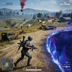 Featured thumbnail voor PUBG: Battlegrounds over het cirkelsysteem, met een gewapende speler in een outdoor scene